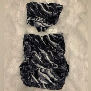 Windsor Marble Black White Two Piece Dress Skirt Set